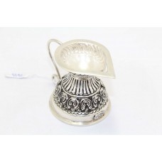 Handmade Oil Lamp Diya Deepak 925 Sterling Silver Temple Pooja Aarti Item - A